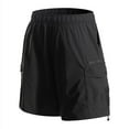 thumbnail image 4 of Kvture Cargo Shorts for Men Stretch Waist Quick Dry Tactical Short Pants Construction Workwear Outdoor Hiking Fishing Black M, 4 of 6