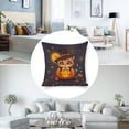 thumbnail image 3 of Cute Halloween Cat Linen toss pillowcase Decoration pillowcase Gift preferred 24x24" Cushion cover 1 set Sofa pillowcase Sofa bedroom living room car, 3 of 8