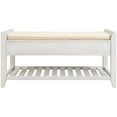 thumbnail image 6 of Shoe Rack with 2 Drawers, Wood Storage Bench with Cushioned Seat for Entryway Living Room and Bedroom, White, 6 of 7