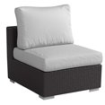 thumbnail image 4 of Modway Chaise de Patio Sans Accoudoirs en Aluminium et Rotin, Espresso/blanc, 4 of 4
