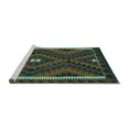 thumbnail image 2 of Ahgly Company Machine Washable Indoor Round Oriental Turquoise Blue Traditional Area Rugs, 5' Round, 2 of 4