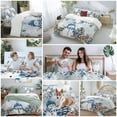 thumbnail image 5 of Christmas Bedding Duvet Cover Set Full Size 4 Pieces Blue Snowman Elk Floral Eucalyptus Leaf Gray Bedding Set with Zipper Closure, 1 Comforter Cover 86x86 Inches 1 Flat Sheet & 2 Pillow Cases, 5 of 7