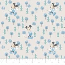 Disney Mickey Mouse Little Meadow Forest Ivory 100% Cotton Fabric Sold by the Yard