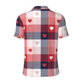 thumbnail image 4 of Rocae Heart Plaid for Men's Short Sleeve Polo Shirt, Quick Drying Performance Moisture Wicking Sports Men's Golf Shirt Medium, 4 of 9