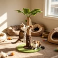 thumbnail image 4 of Cat Scratching Post Tall Vertical for Indoor Cats, Palm Tree Leaves Sisal Pole for Large Cats Kittens, Coconut Toy Wrapped in Rope, 4 of 5
