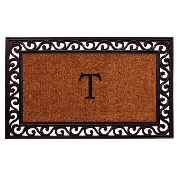Calloway Mills Rembrandt Monogram Outdoor Doormat 30" x 48" (Letter T)