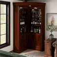 thumbnail image 3 of Furniture of America Myron Traditional Corner Home Bar Dark Cherry Solid Wood Bar Cabinet, 3 of 9