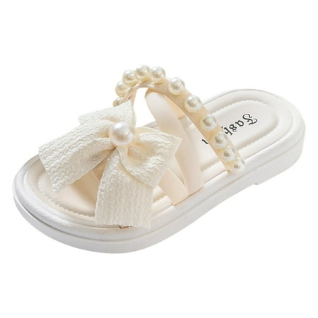 

Children Shoes Comfortable Soft Soled Slippers Fashionable Bow Tie Pearl Beach Sandals and Slippers Big Kid Slipper Big Kids Girls Super Girl Slippers Shoe Toddler Girl Toddler Bedroom Slipper Rave
