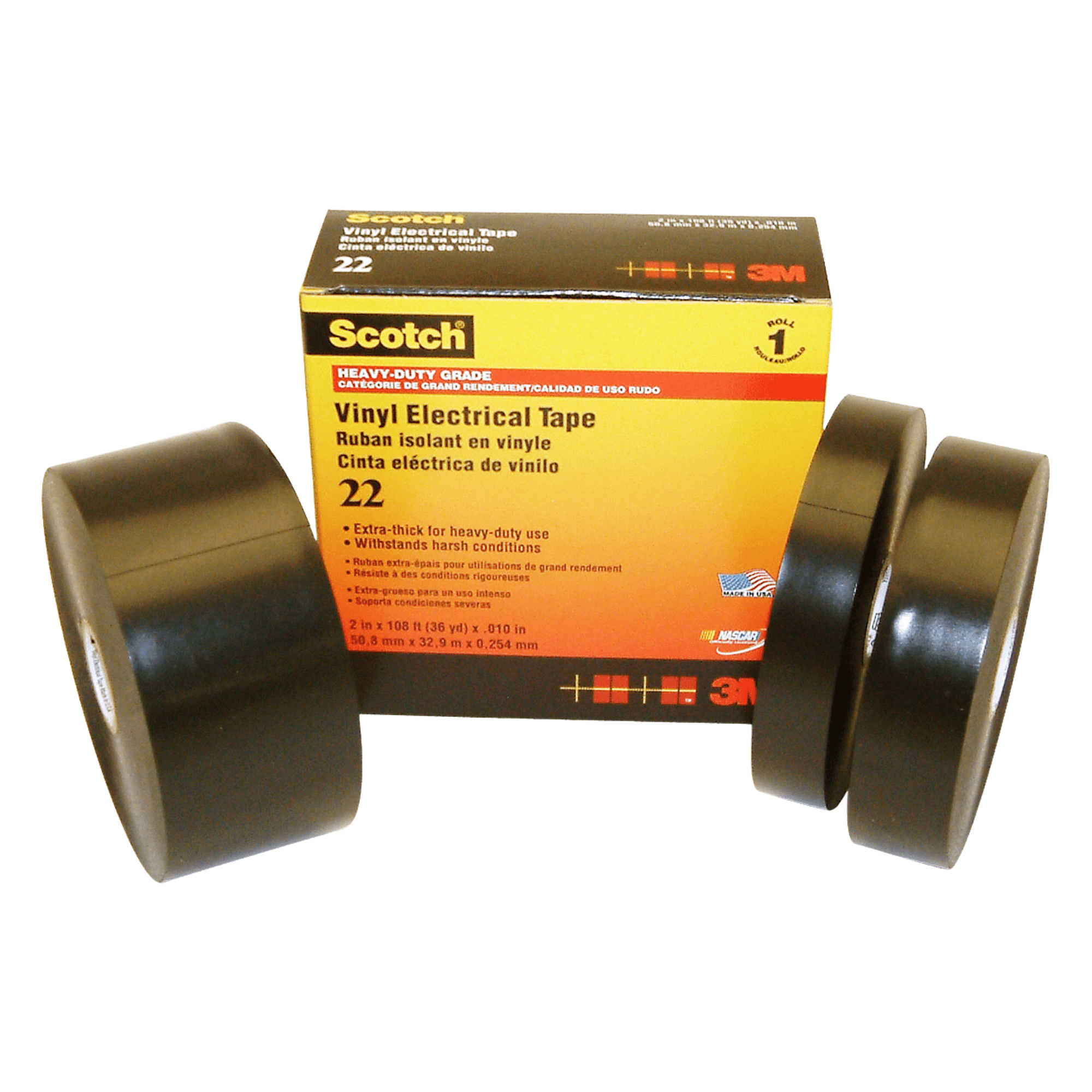 3M Scotch Heavy Duty Vinyl Electrical Tape 22, 1 in x 36 yd
