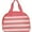 Coral Stripe, variant on Fashion Print Insulated Water Resistant Round Small Lunch Cooler or Cosmetic Tote Bag Pink Stripe