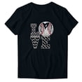 thumbnail image 2 of Meichang T-Shirts de Baseball pour Femmes à Cœur d'Amour Col Ras du Cou Manches Courtes T-Shirt Graphique Coupe Ample Mode Décontractée Hauts T-Shirts Mignons Cadeaux de la Fête des Mères pour Maman Noir m, 2 of 3