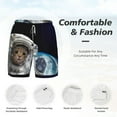 thumbnail image 5 of Balery Cat Astronaut Mens Swim Trunks Swim Shorts for Men Quick Dry Inseam Beach Shorts with Compression Liner Pocket-3X-Large, 5 of 9