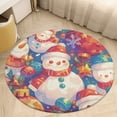 thumbnail image 6 of Christmas Cartoon Snowman Round Carpet Circle Rug Outdoor Patio Area Rug Washable Large Area Rugs Hallway Room Decor Fitness Mats, 6 of 8