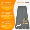 thumbnail image 3 of 16.77 in. x 73.23 in. Gray Galvanized Metal Roof Panels Hardware Roofing Sheets(15 Pieces), 3 of 6