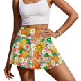 thumbnail image 3 of HELLHERO Lightweight Tennis Skorts, Colorful Floral Print Built-in Shorts 2 Side Pockets Pleated Skort for Golf Pickleball Yoga, 3 of 9