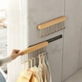 thumbnail image 4 of Pull Out Sliding Hanger Organizer - Space Saving Wardrobe Hook System for Closet Organization, Easy Install Sliding Rod for Ties, Belts, Scarves and Accessories Storage (Wood & Metal), 4 of 5