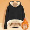 thumbnail image 2 of XIAONU Mens Sherpa-Lined Hoodies Loose Thickened Pullover Hooded Sweatshirt Winter Warm Comfy Outdoor Hoodie Black XXXXXL, 2 of 3