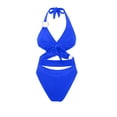 thumbnail image 5 of Erwazi One Piece Swimsuits for Women Solid Slim Monokini Padded Casual Vacation Pool Swim Bathing Suit, 5 of 5