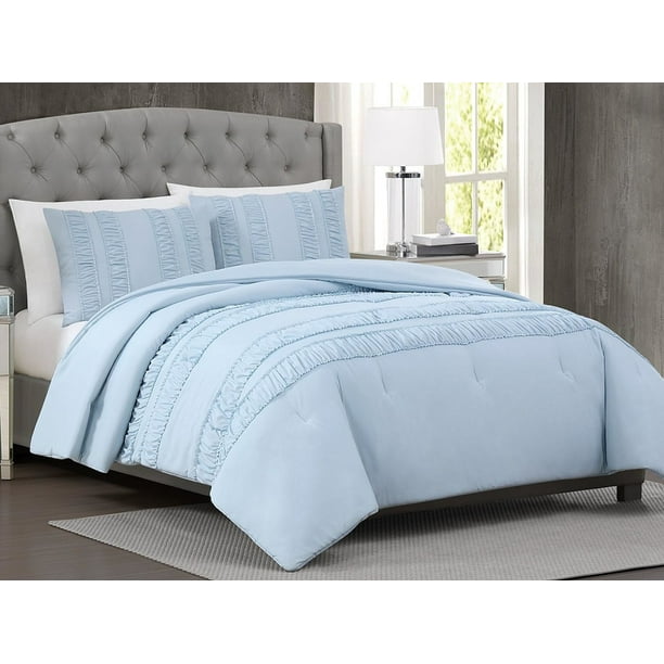 Siriano New York King Size 3, Light Blue Bedding Collection