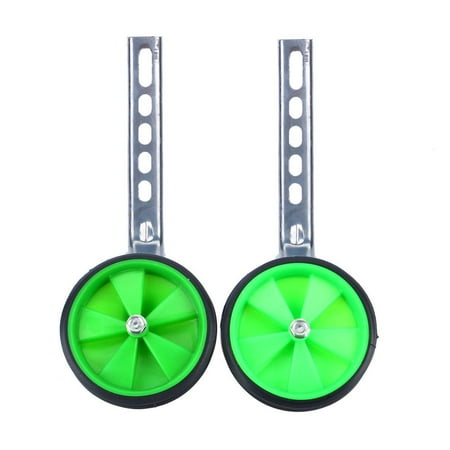 2PCS Adjustable Children's Bicycle Training Wheels 12-20 Inch Universal Kids Bike Stabiliser(GREEN)