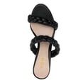 thumbnail image 3 of YDN Women Braided Two Straps Chunky Heel Slide Sandals Slip On Open Toe Low Heels Mules Shopping Party Dressy Shoes Size 7 Black, 3 of 4
