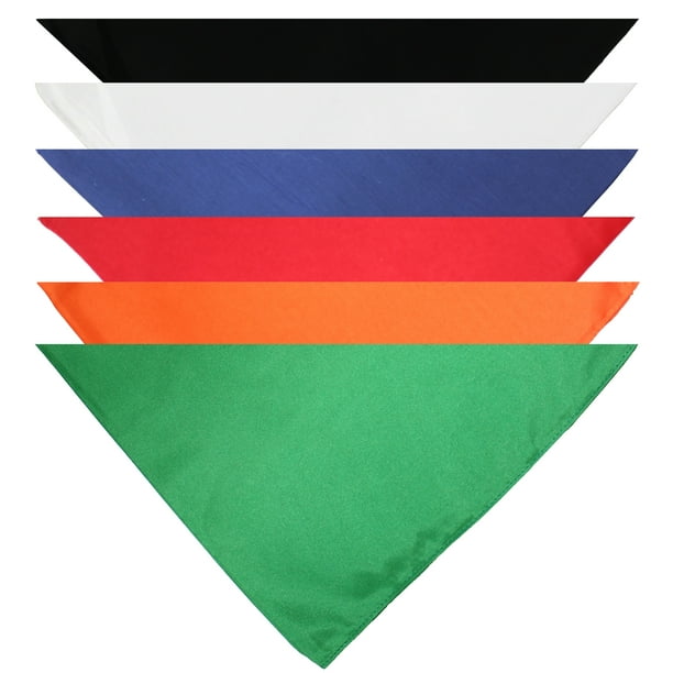 Balec Pack of 9 Triangle Cotton Bandanas Solid Colors and cotton