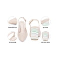 thumbnail image 4 of BLISSFUL STEP Slingback Strap Pointed Toe Sandals Colorful Chunky Heel Pumps for Women Dark Beige 6.5, 4 of 7