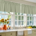 thumbnail image 4 of 2 Pack Sage Green Valance for Window Solid Color Kitchen Valance Rod Pocket Short Curtain Topper Decorative Window Treatment for Living Room Bedroom 54"x18", 4 of 8
