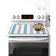 thumbnail image 2 of Stove Top Covers for Electric Stove 31x24 Inches, Blue Grey Striped Heat Insulation Fireproof Glass Cooktop Protector, Geometric Vertical Stripes Minimalist Countertop Stovetop Cover for Kitchen, 2 of 8