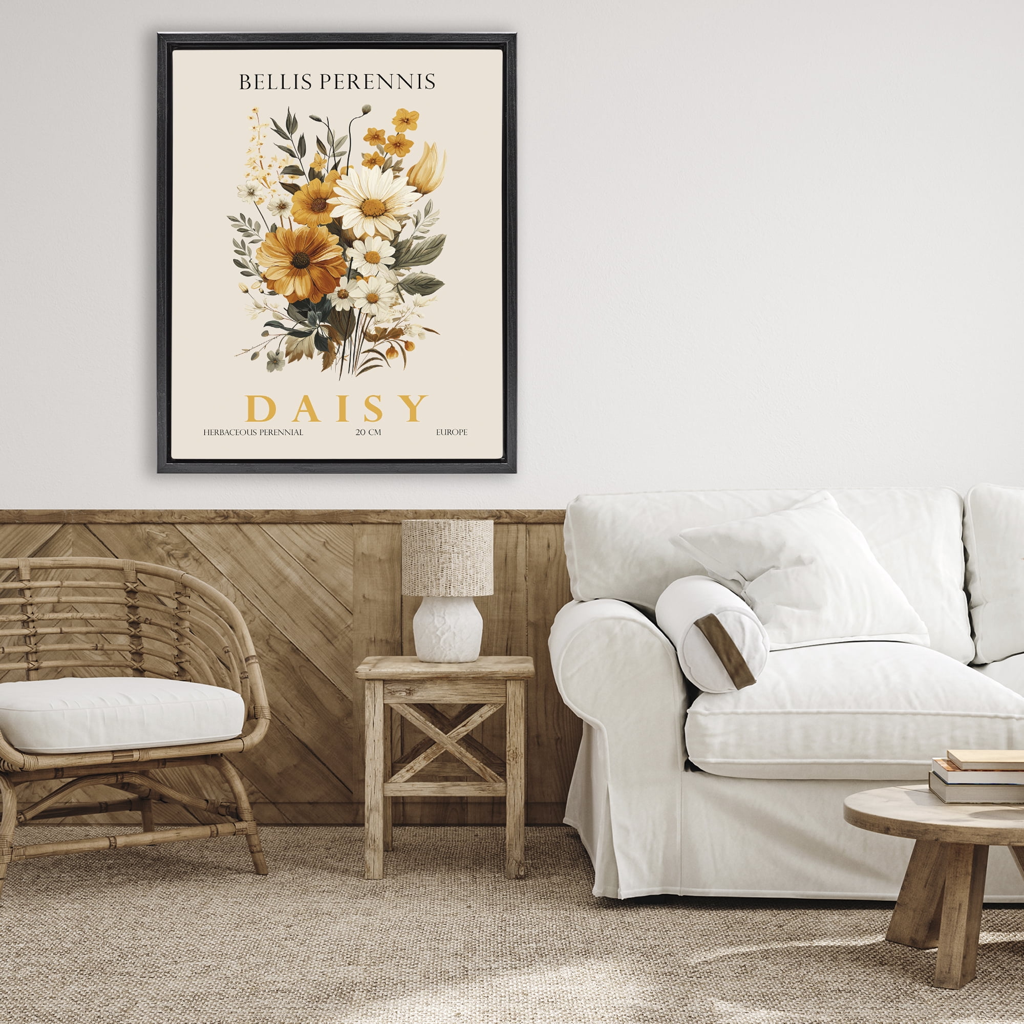 Stupell Industries Nature Daisy Bundle Black Framed Floater Canvas Wall Art, design by Christopher Giampietro