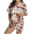 thumbnail image 6 of Tnhcen Christmas Pajamas for Women Short Sleeve Pajama Set Holiday Pajamas Womens 2 Piece Pajama Set Christmas Sleepwear Flannel Pajamas Short Set, 6 of 9