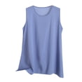 thumbnail image 2 of Débardeurs Grande Taille pour Femmes Sans Manches Col Rond Été Décontracté Couleur Unie Camisoles Amples Bleu XXXXXL, 2 of 3
