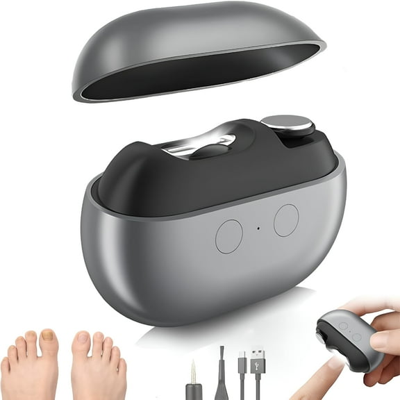 FACEGA Smart Nail Clippers, Electric Toenail Clippers for Seniors and Babies, 3-in-1 Electric Nail Clippers and Polisher (with LED Light, USB Port, and Nail Clipper Storage Case) (Black)