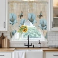 thumbnail image 6 of Spring Flowers Swag Valances for Windows, Kitchen Window Curtains Over Sink, Vintage Rustic Tulips Floral Butterfly Khaki Window Treatment Curtains for Living Room/Bedroom 2 Panel Sets 36"x45", 6 of 8
