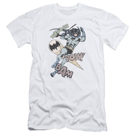 Batman Halftone Swing S/S Adult 30/1 T-Shirt-White