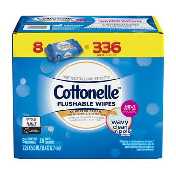 Cottonelle FreshCare Flushable Wet Wipes, 336 Wipes per
