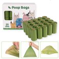 thumbnail image 2 of Bolsas para excrementos de perros, 16 rollos de bolsas para excrementos de perros, bolsas para excrementos de perros con 1 dispensador, bolsas grandes impermeables para excrementos de mascotas, bolsas verdes para excrementos. JM, 2 of 5