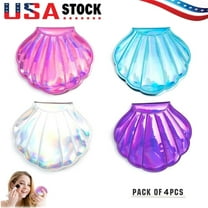 4x Seashell Shape Cosmetic Mirror Double-sided Magnification Makeup Mirror Portable Foldable Mirrors for Beauty and Personal Care