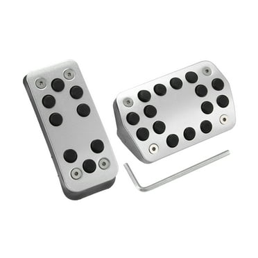 2Pcs Accelerator Pedal and Brake Pedal Cover Set for Ford Focus 2014-2018 Metal Rubber Silver Tone Black