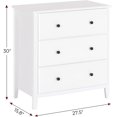 thumbnail image 2 of 3 Drawer Dresser with Wide Storage Space, White Painted Wood Chest of Drawer for Bedroom Living Room, 2 of 9