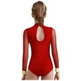 thumbnail image 2 of Moggemol Combinaison de Danse Ballet Performance pour Filles Enfants Combinaison de Patinage Artistique en Maille Rouge 8, 2 of 7