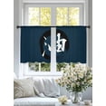 thumbnail image 4 of Circle Oil Word Sheer Curtains 2 Panels Set Japanese Circle Oil Word Blue Background Sheer Window Curtains Light Filtering Rod Pocket Voile Drapes for Bedroom Living Room 52"x45", 4 of 9