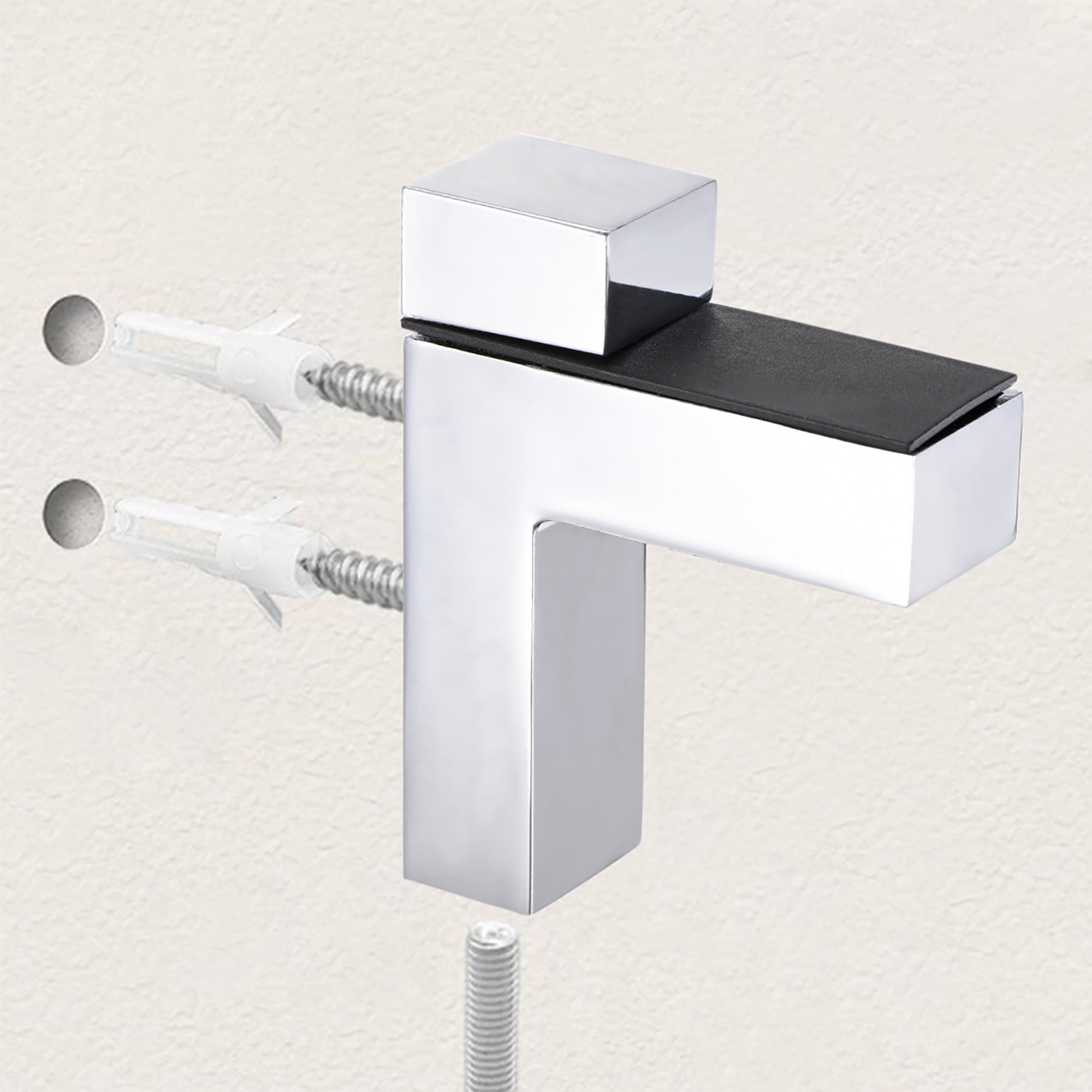 Uxcell Glass Shelf Bracket Zinc Alloy Glass Shelf Clamp Bright Chrome 4 Pack