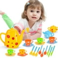 thumbnail image 5 of Loespoir Pretend Play Toy, Party Set 28pc Plastic Playset, Children's Tea Party Set, Plastic Tea Play Set with Accessories, Imaginative Role Play Toy for Social Development, 5 of 7