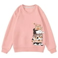 thumbnail image 5 of Toddler Girl's Long Sleeve Sweatshirt Crew Neck Cat Print Casual Soft Sweatshirts Cute Trendy Fall Pullover Tops Size 2-3T, 5 of 6
