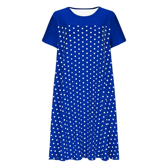 Summer Dresses For Women 2025 Sevevn Women Summer Short Sleeve Midi Dress Casual Aline Flowy Tshirt Dress