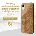 thumbnail image 2 of Case Yard Wooden Case Outside Soft TPU Silicone, Slim Fit Shockproof Wood Protective Phone Cover for Girls Boys Men and Women, Supports Wireless Charging Tribal Lioness Design case for iPhone-XR, 2 of 7