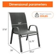 thumbnail image 3 of Tolead Outdoor Patio Dining Arm Chairs - Set of 6, Dark Grey, 3 of 8