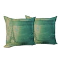 thumbnail image 6 of Ambesonne Paris Throw Pillow Cover 2 Pack, Colorful Ombre Sketch, 16", Teal Mustard, 6 of 6