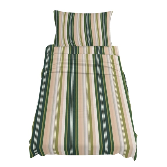 Twin Size Vintage Stripes Sheet Sets Army Green Gray Striped Retro Lines Soft Breathable Microfiber Bed Sheets Deep Pockets 4 Piece Bed Sheets Set, 1 Fitted Sheet, 1 Flat Sheet & 1 Pillowcases